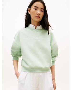 Tommy Hilfiger Logo Relaxed Fleece Sweatshirt - Green
