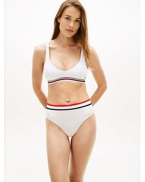Tommy Hilfiger Bralette-Bikinitop Met Signature-Streep - Wit