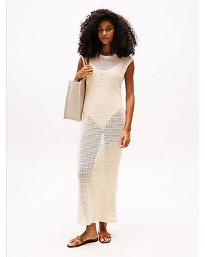 Tommy Hilfiger Vestido De Crochet Para Playa - Blanco