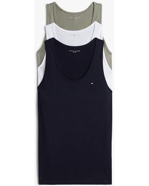 Tommy Hilfiger 3-Pack Signature Lounge Tank Tops - Blue