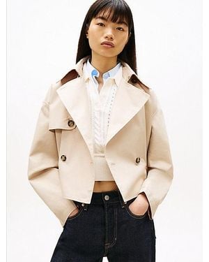 Tommy Hilfiger Gabardina Corta Amplia Repelente Al Agua - Neutro
