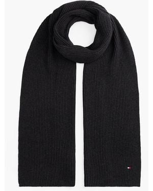 Tommy Hilfiger Hilfiger Flag Scarf With Cashmere - Grey