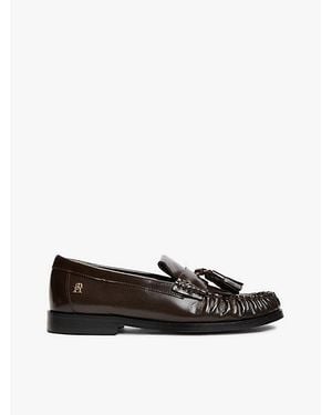 Tommy Hilfiger Mocasines De Piel Con Borlas Y Monograma Th - Negro