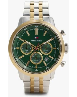 Tommy Hilfiger Orologio Cronografo Bicolore Con Quadrante Verde