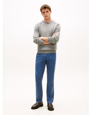 Tommy Hilfiger Denton Micro Print Straight Leg Chinos - Blue
