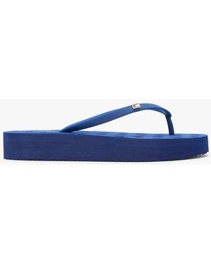 Tommy Hilfiger Repeat Logo Platform Flip-flops - Blue