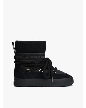 Tommy Hilfiger Waterafstotende Veter-Snowboot - Zwart