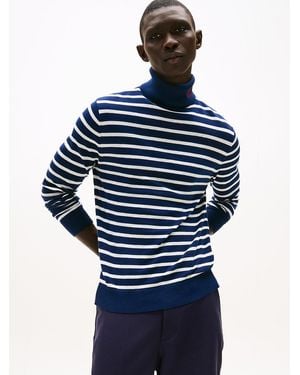 Tommy Hilfiger Pull Col Roulé Avec Cachemire The Runway Collection - Bleu