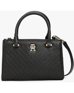 Tommy Hilfiger Th Monogram Debossed Tote - Black