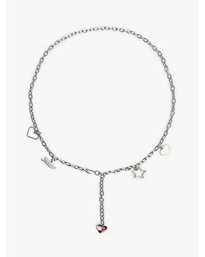 Tommy Hilfiger Cinturón De Cadena Con Múltiples Colgantes - Blanco