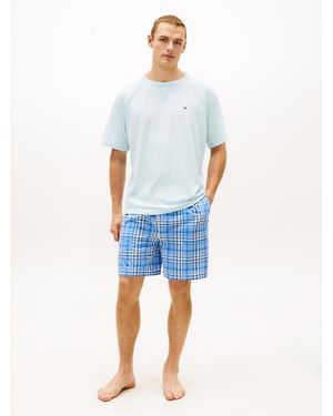 Tommy Hilfiger Essential T-Shirt And Print Shorts Pyjama Set - Blue