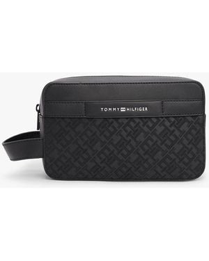 Tommy Hilfiger Th Monogram Embossed Washbag - Black