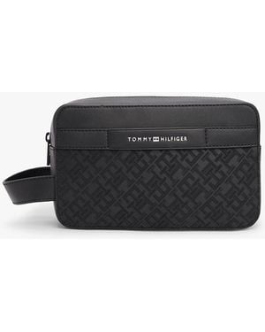 Tommy Hilfiger Trousse De Toilette Th Monogram Motif Gaufré - Noir