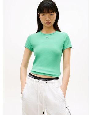 Tommy Hilfiger Ribbed Slim Crew Neck T-shirt - Green