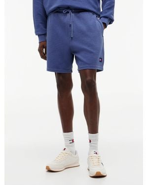 Tommy Hilfiger Washed Waffle Knit Sweat Shorts - Blue