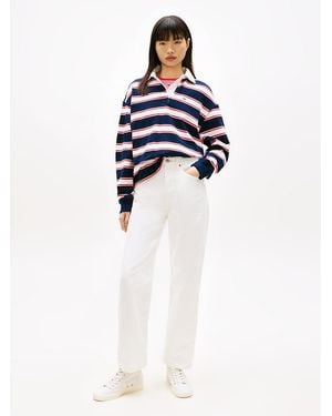 Tommy Hilfiger High Rise Slim Straight Leg Jeans - White
