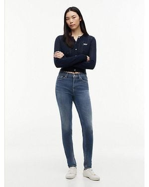Tommy Hilfiger Vaqueros Nora Ceñidos Con Efecto Usado - Azul