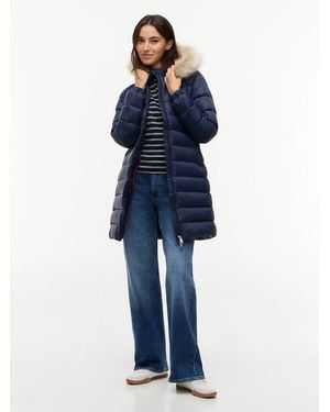 Tommy Hilfiger Slim Shiny Down Hooded Coat - Blue