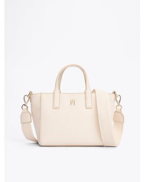 Tommy Hilfiger Th Soft Logo Strap Tote - Natural