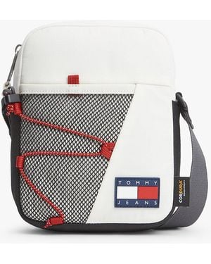 Tommy Hilfiger Outdoor Mesh Pocket Crossbody Reporter Bag - White