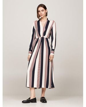 Tommy Hilfiger Global Stripe Maxi Dress - Natural