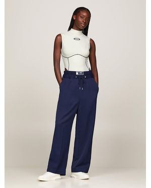 Tommy Hilfiger Logo High-cut Leg Surf Bodysuit - Blue