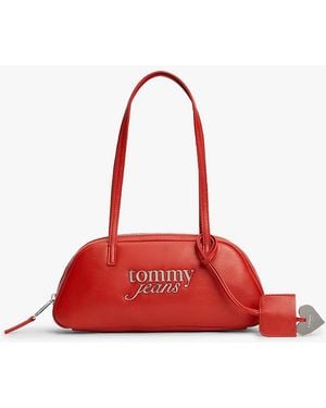 Tommy Hilfiger Metal Logo Charm Shoulder Bag - Red