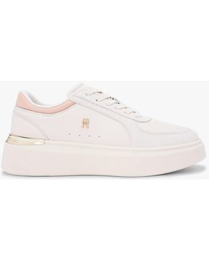 Tommy Hilfiger Satin Cuff Platform Trainers - Natural
