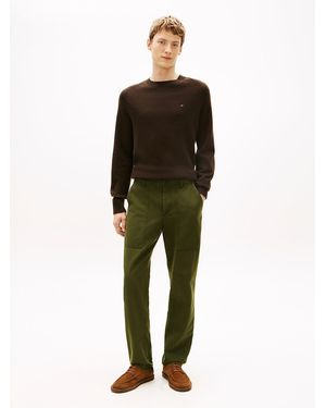 Tommy Hilfiger Washed Textured Sateen Utility Trousers - Green