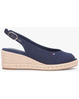 Tommy Hilfiger Hemp Slingback Wedge Espadrilles - Blue