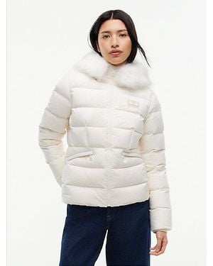 Tommy Hilfiger Slim Down Hooded Puffer Jacket - White