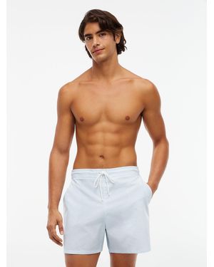 Tommy Hilfiger Essential Ithaca Stripe Mid Length Swim Shorts - White