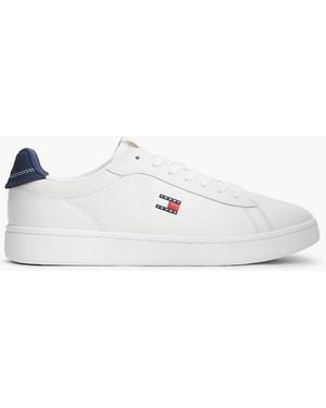 Tommy Hilfiger Leather Archive Court Trainers - White