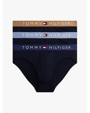 Tommy Hilfiger Pack De 3 Calzoncillos Slip Th Original - Azul