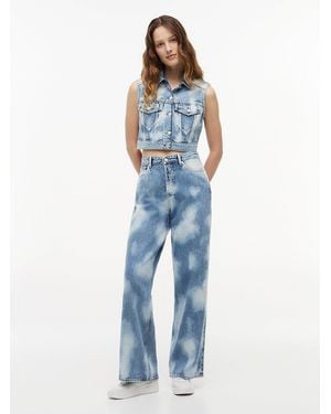 Tommy Hilfiger Claire Tie-Dye High Rise Wide Leg Jeans - Blue