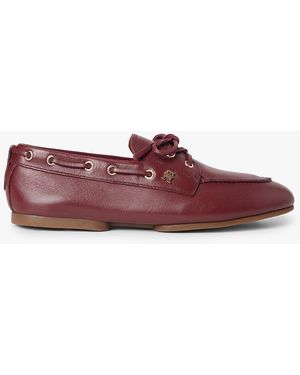 Tommy Hilfiger Leather Th Monogram Boat Shoes - Purple
