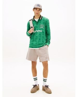 Tommy Hilfiger Classic Tonal Logo Embroidery Sweat Shorts - Green