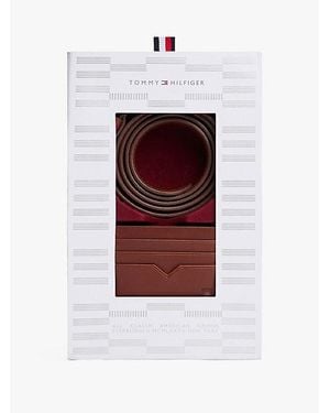 Tommy Hilfiger Caja De Regalo Con Cinturón Y Tarjetero - Rojo