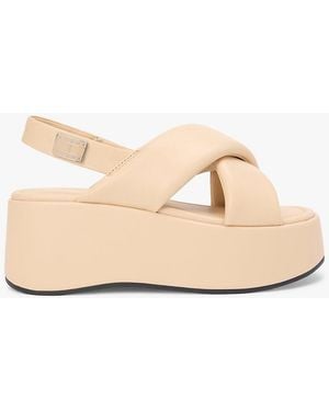 Tommy Hilfiger Padded Strap Wedge Sandals - Natural