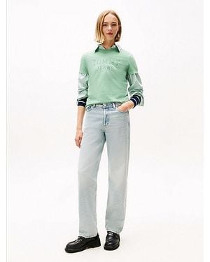 Tommy Hilfiger Medium Rise Slim Straight Jeans - Groen