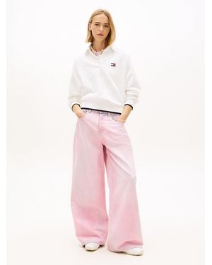 Tommy Hilfiger Mid Rise Loose Wide Leg Jeans - Pink