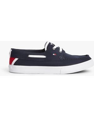 Tommy Hilfiger Canvas Boat Shoe Trainers - Blue