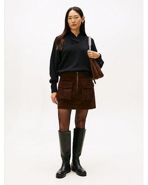 Tommy Hilfiger Cargo Pocket Corduroy Mini Skirt - Black