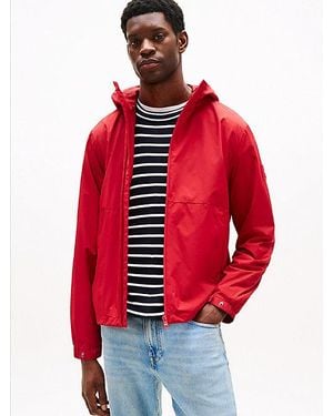 Tommy Hilfiger Chaqueta Con Capucha Y Parche Del Logo - Rojo