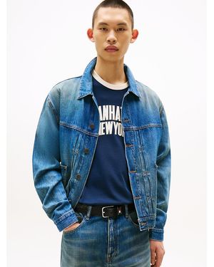 Tommy Hilfiger Veste Trucker En Denim À Logo Brodé - Bleu
