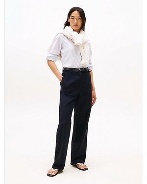 Tommy Hilfiger Straight Leg Fit Hose Mit Bügelfalte - Weiß