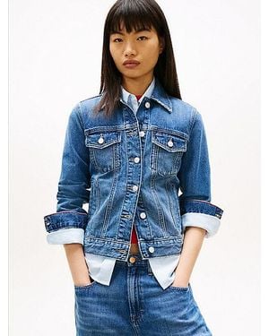 Tommy Hilfiger Cazadora Vaquera Trucker Amplia Desgastada - Azul