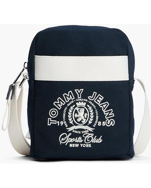 Tommy Hilfiger Logo Embroidery Crossbody Reporter Bag - Blue