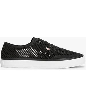 Tommy Hilfiger Enamel Flag Open Mesh Trainers - White