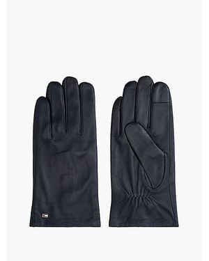 Tommy Hilfiger Hilfiger Flag Leather Gloves - Blue